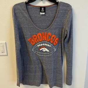 Broncos, long sleeve gray T-shirt